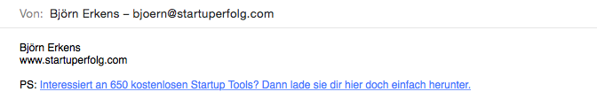 Leads generieren durch Email Signatur